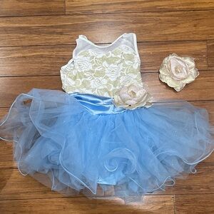 Weissman Gold and Blue Kids Dance Costume